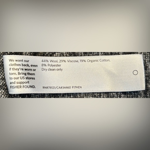 Eileen Fisher Wool Blend Gray & Black Open Tweed Blazer Stand Collar, Pockets SP - Picture 13 of 14